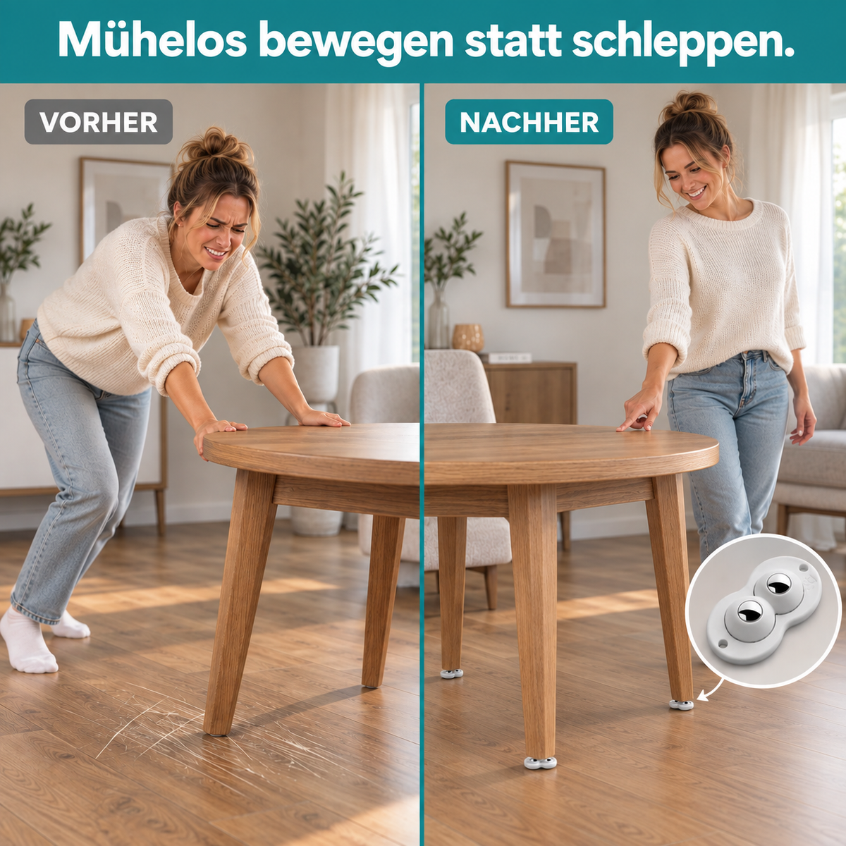 MoveMate Selbstklebende Möbelrollen