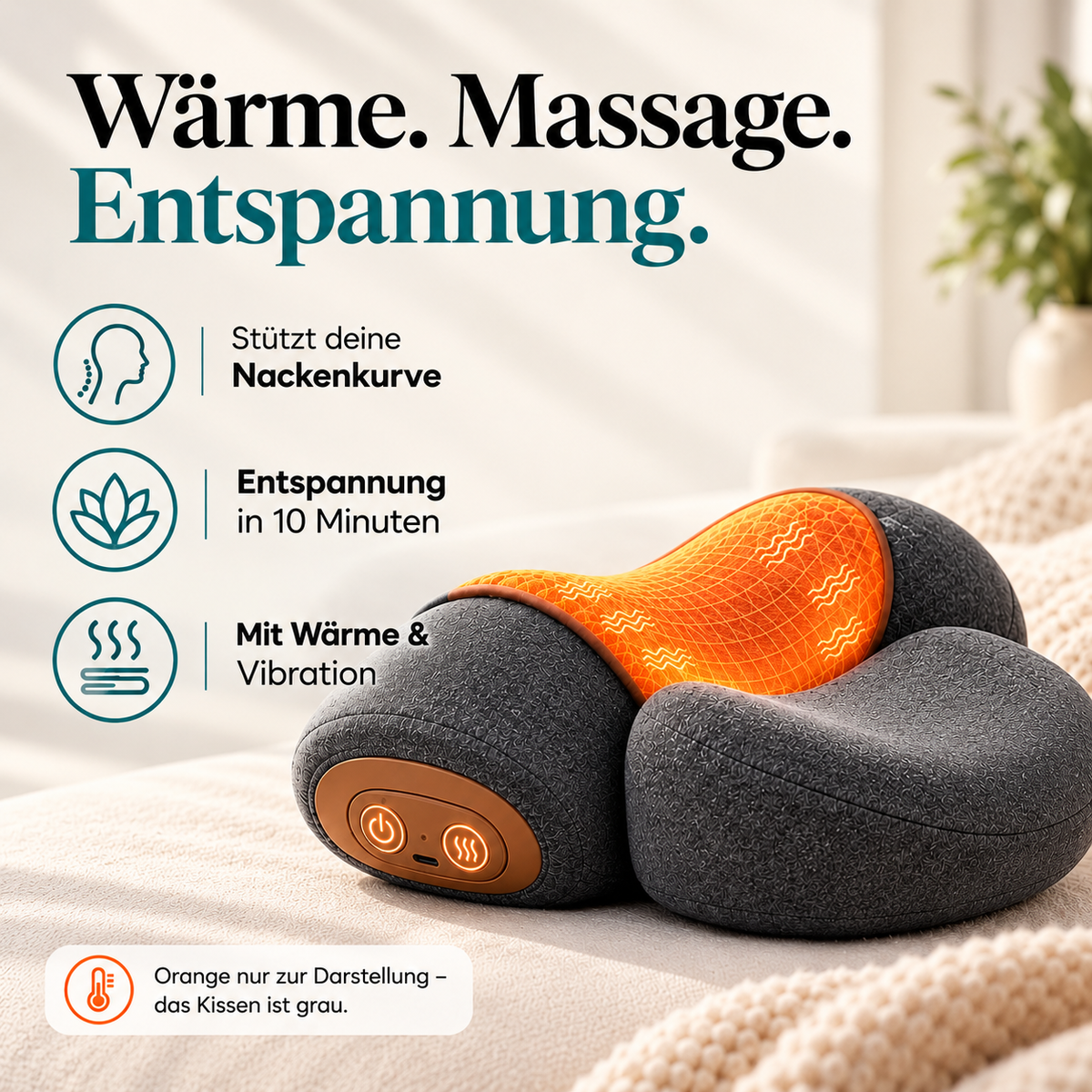 NeckEase - Wärme- & Massagekissen für den Nacken