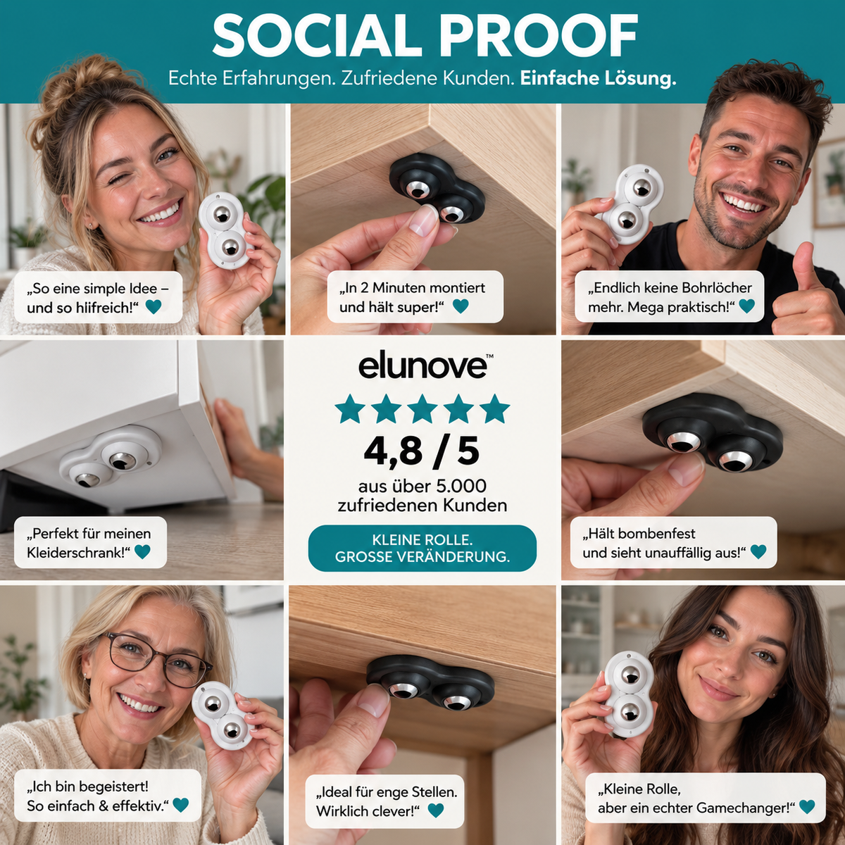 MoveMate    Selbstklebende Möbelrollen
