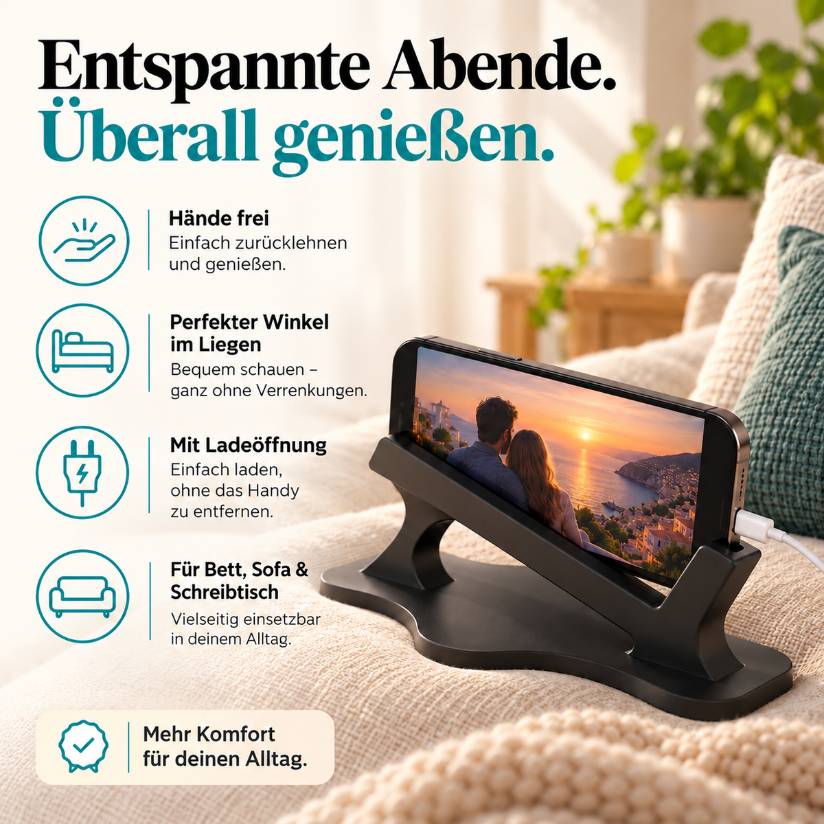 CozyHold – Handyhalterung für Bett & Sofa