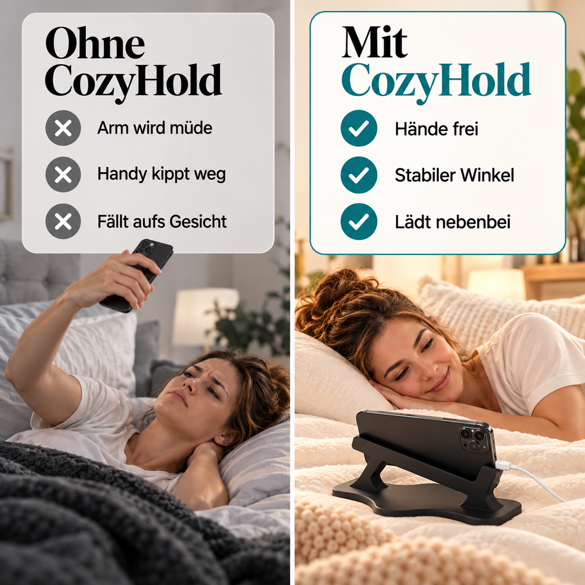 CozyHold – Handyhalterung für Bett & Sofa